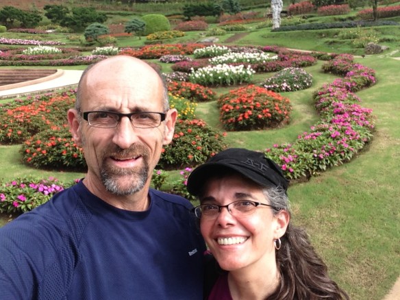 Enjoying beautiful gardens 